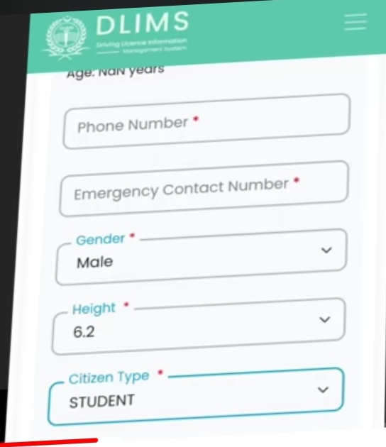 enter you information for creating account